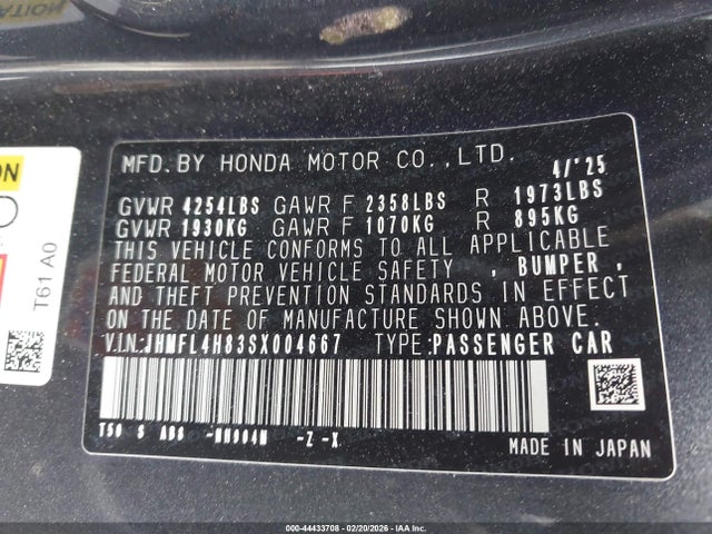 2025 HONDA CIVIC HYBRID JHMFL4H83SX004667 Photo 8
