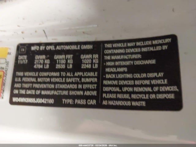 2018 BUICK CASCADA W04WH3N55JG042160 Photo 8