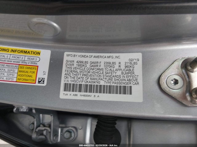 1HGCV1F12KA054743 Honda ACCORD LX