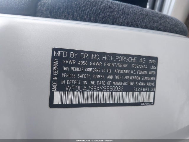 2000 PORSCHE 911 WP0CA299XYS650932 Photo 8