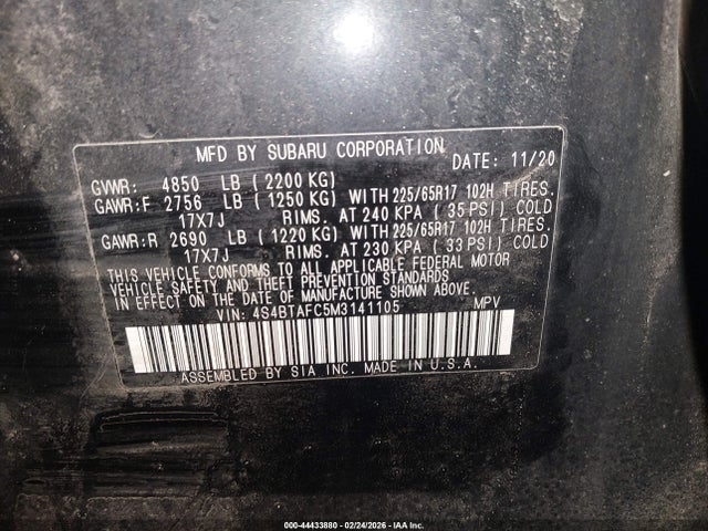 2021 SUBARU OUTBACK 4S4BTAFC5M3141105 Photo 8