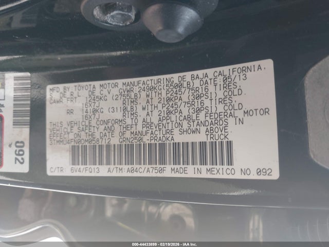 2013 TOYOTA TACOMA 3TMMU4FN0DM058712 Photo 8