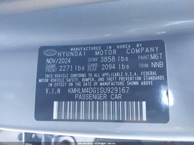 Продаж на аукціоні авто 2025 Hyundai Elantra Sel Sport, vin: KMHLM4DG1SU929167, номер лоту: 44433932