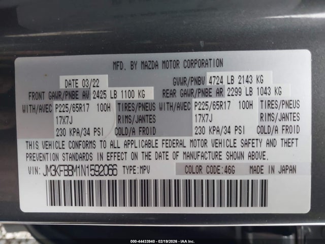 2022 MAZDA CX-5 JM3KFBBM1N1592066 Photo 8