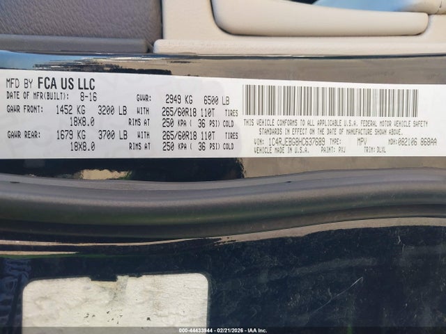 1C4RJEBG8HC637689 Jeep Grand Cherokee Limited 4x2