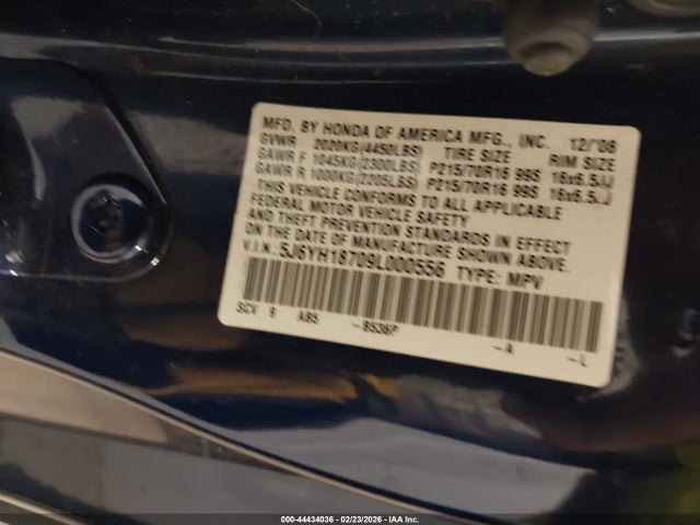 Продажа на аукционе авто 2009 Honda Element Ex, vin: 5J6YH18709L000556, номер лота: 44434036