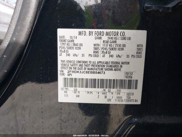 Ford EDGE SEL 2014 2FMDK3JC8EBB54673 Image 9