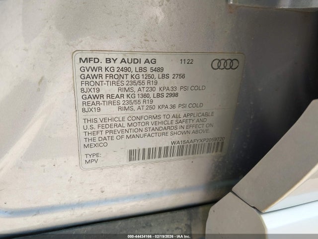 WA15AAFYXP2059720 Audi Q5 Sportback Premium Plus 45 Tfsi S Line Quattro S Tronic