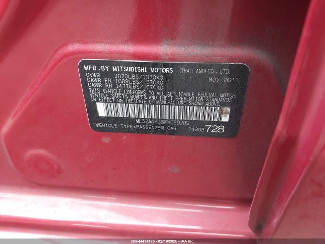 2015 MITSUBISHI MIRAGE ML32A4HJ6FH059285 Photo 8