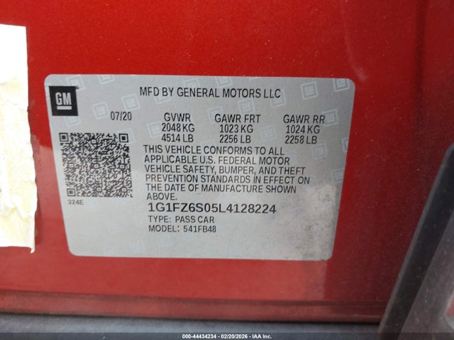 1G1FZ6S05L4128224 Chevrolet Bolt Ev Fwd Premier
