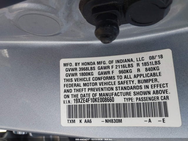 19XZE4F10KE008660 Honda Insight Lx