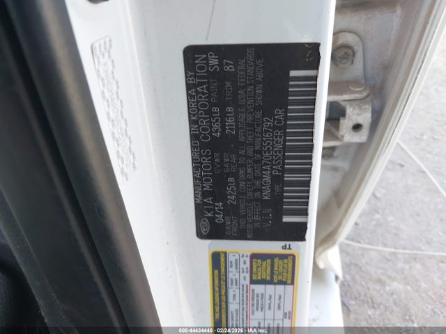 2014 KIA OPTIMA KNAGM4A70E5516792 Photo 8