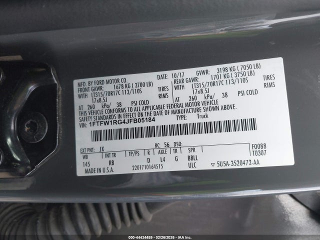Ford F-150 Raptor 2018 1FTFW1RG4JFB05184 Image 9