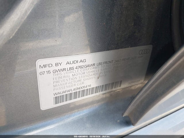 2016 AUDI A4 WAUAFAFL4GN005416 Photo 8