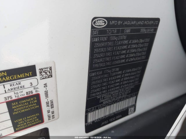 SALWR2RV0KA828341 Land Rover Range Rover Sport Hse