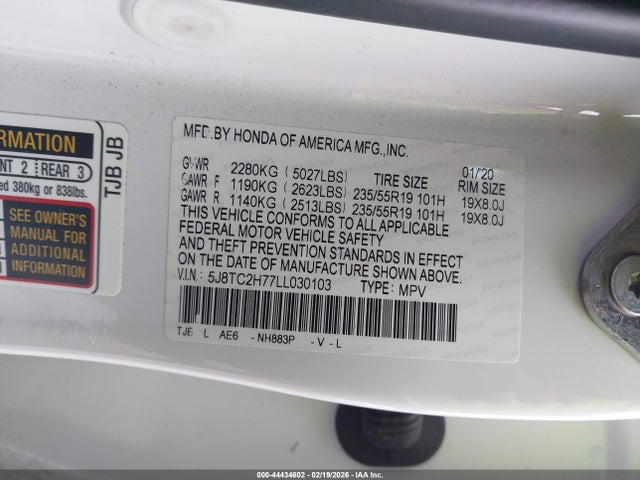 Acura Rdx Advance Package 2020 5J8TC2H77LL030103 Image 9