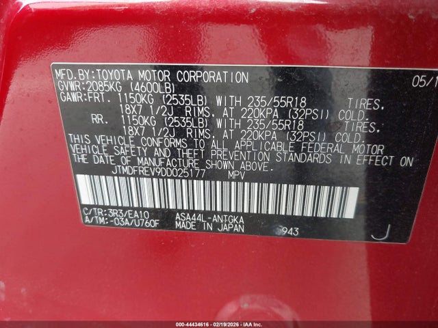 2013 TOYOTA RAV4 JTMDFREV9DD025177 Photo 8