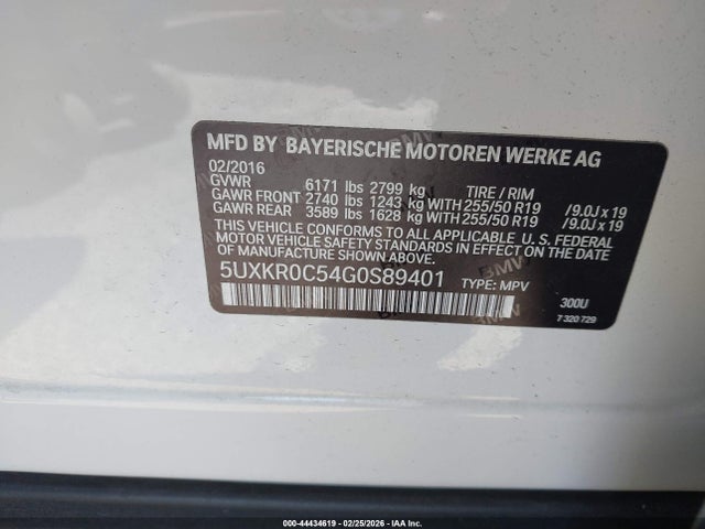 5UXKR0C54G0S89401 BMW X5 Xdrive35i