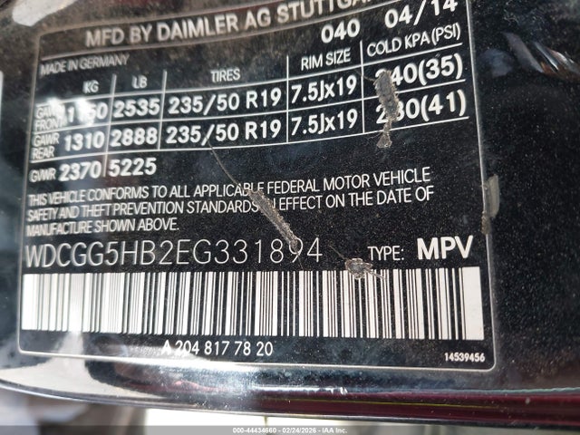 Продажа на аукционе авто 2014 Mercedes-benz Glk 350, vin: WDCGG5HB2EG331894, номер лота: 44434660