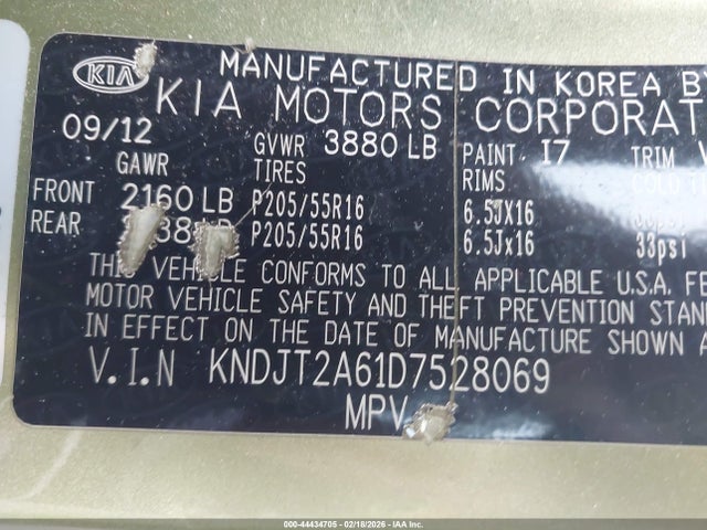 Aukcja sprzedaży 2013 Kia Soul +, vin: KNDJT2A61D7528069, numer aukcji: 44434705