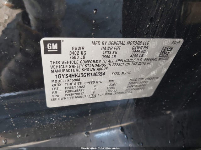 2016 CADILLAC ESCALADE ESV 1GYS4HKJ5GR146654 Photo 8