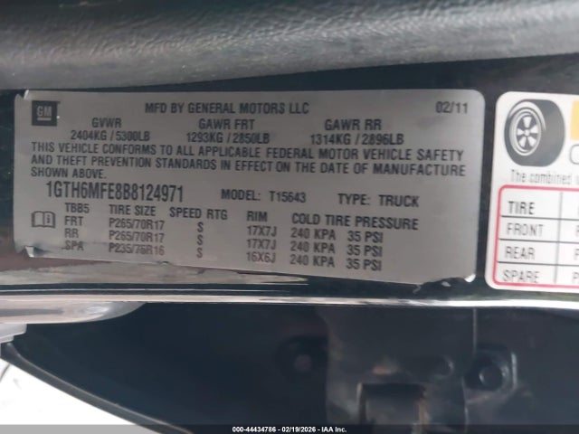Продаж на аукціоні авто 2011 Gmc Canyon Sle1, vin: 1GTH6MFE8B8124971, номер лоту: 44434786