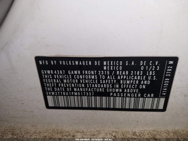 Продаж на аукціоні авто 2023 Volkswagen Jetta Gli 2.0t Autobahn, vin: 3VW2T7BU1PM017337, номер лоту: 44434829
