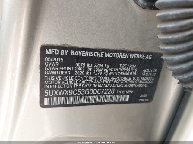 5UXWX9C53G0D67228 BMW X3 Xdrive28i