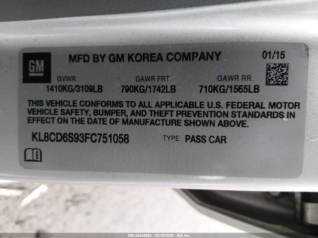Chevrolet Spark 1lt Cvt 2015 KL8CD6S93FC751058 Image 9