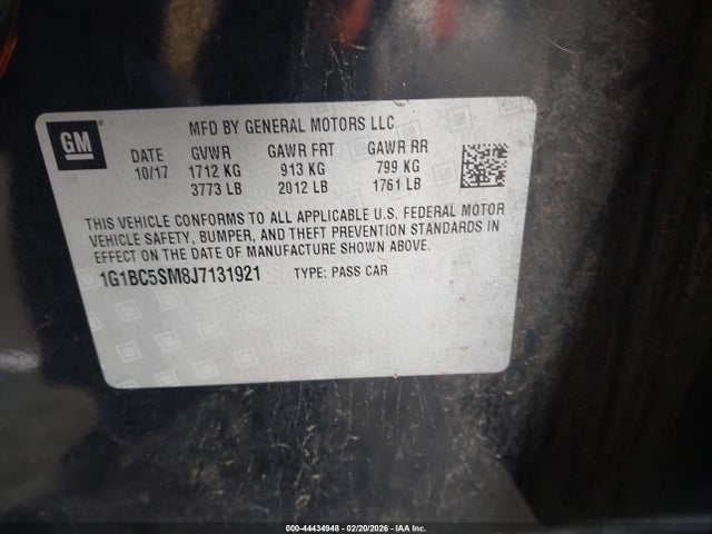 1G1BC5SM8J7131921 Chevrolet Cruze Ls Auto