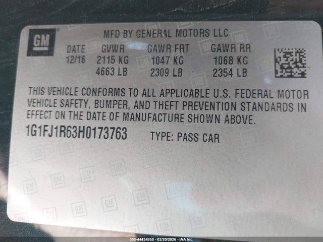 1G1FJ1R63H0173763 Chevrolet CAMARO ZL1