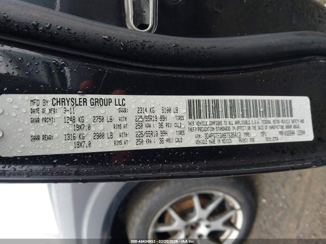 Продаж на аукціоні авто 2011 Dodge Journey R/t, vin: 3D4PG7FG0BT535412, номер лоту: 44434953