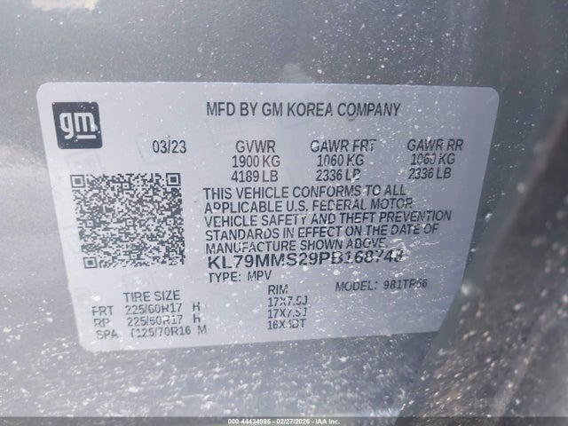 KL79MMS29PB168748 Chevrolet Trailblazer Fwd Ls