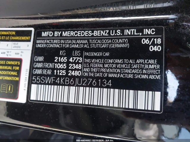 55SWF4KB6JU276134 Mercedes-Benz C 300 4matic