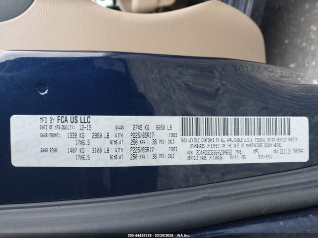 Aukcja sprzedaży 2016 Dodge Grand Caravan Sxt, vin: 2C4RDGCG3GR234632, numer aukcji: 44435129
