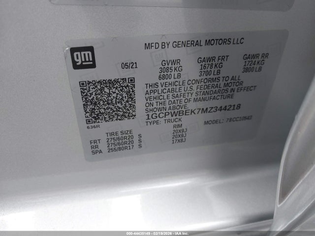 1GCPWBEK7MZ344218 Chevrolet Silverado 1500 2wd Short Bed Custom