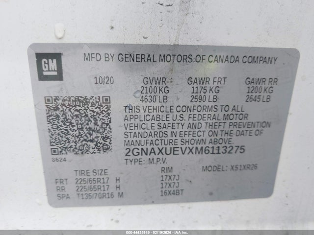 2GNAXUEVXM6113275 Chevrolet Equinox Awd Lt