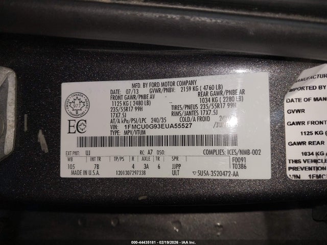1FMCU0G93EUA55527 Ford ESCAPE SE