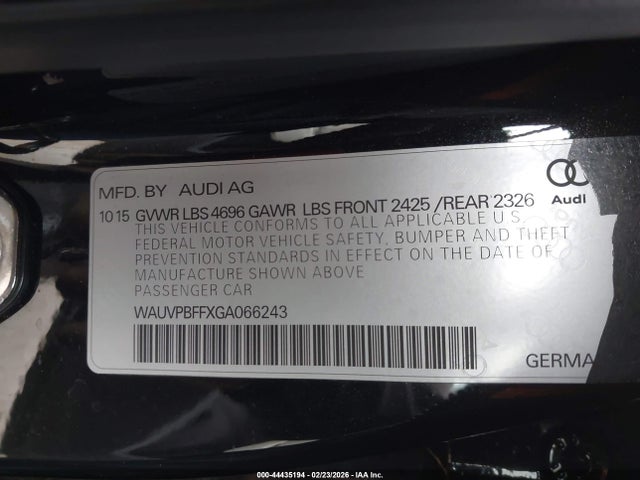 2016 AUDI A3 E-TRON WAUVPBFFXGA066243 Photo 8