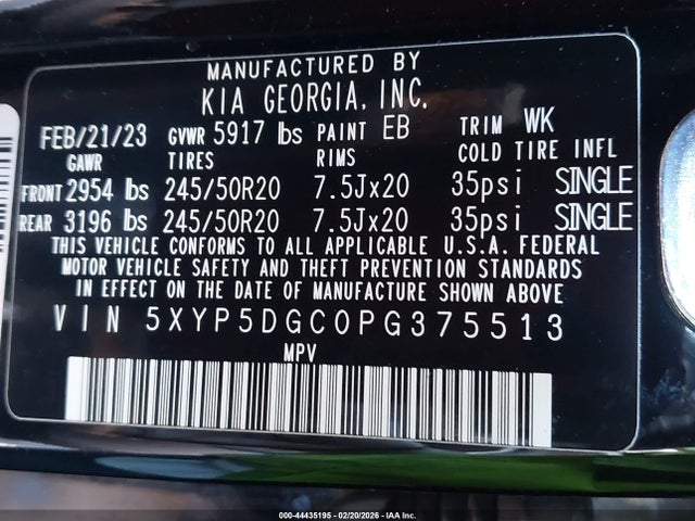 5XYP5DGC0PG375513 KIA Telluride Sx Prestige X-line