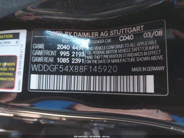 Aukcja sprzedaży 2008 Mercedes-benz C 300, vin: WDDGF54X88F145920, numer aukcji: 44435201