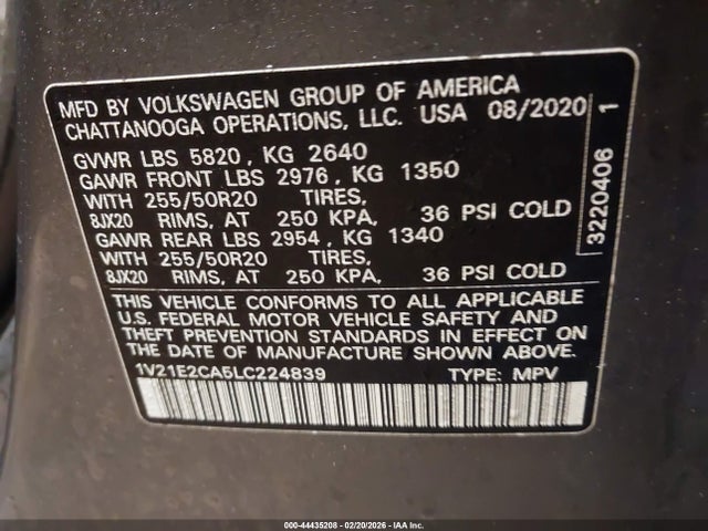 2020 VOLKSWAGEN ATLAS CROSS SPORT 1V21E2CA5LC224839 Photo 8