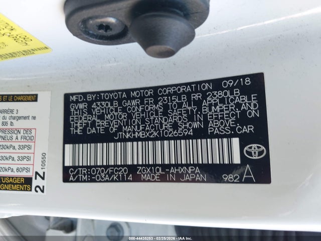 JTNKHMBX2K1026594 Toyota C-HR LE