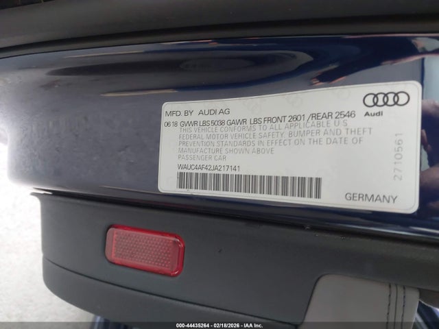 Aukcja sprzedaży 2018 Audi S4 3.0t Premium Plus, vin: WAUC4AF42JA217141, numer aukcji: 44435264