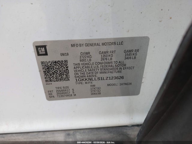 Продажа на аукционе авто 2020 Gmc Acadia Awd At4, vin: 1GKKNLLS1LZ123626, номер лота: 44435295