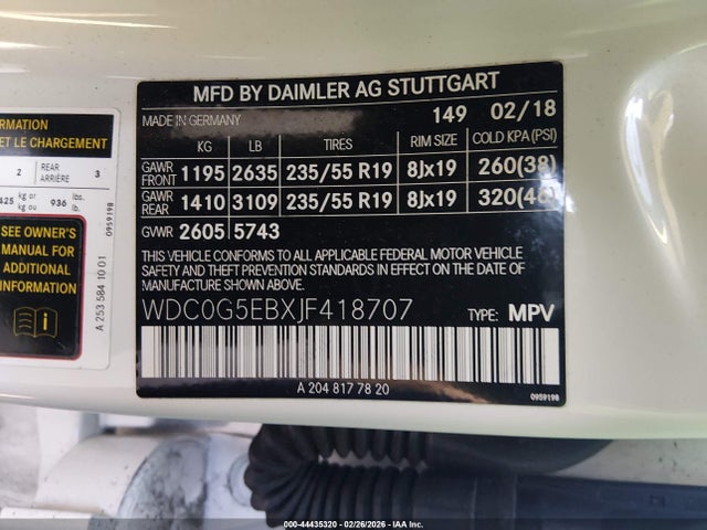 WDC0G5EBXJF418707 Mercedes-Benz Glc 350e 4matic