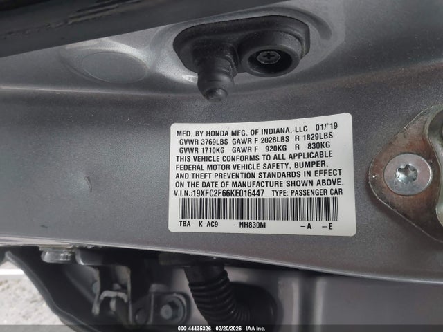 Honda Civic Lx 2019 19XFC2F66KE016447 Image 9