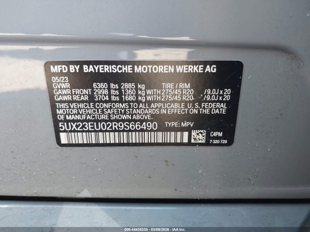 Aukcja sprzedaży 2024 Bmw X5 Xdrive40i, vin: 5UX23EU02R9S66490, numer aukcji: 44435330