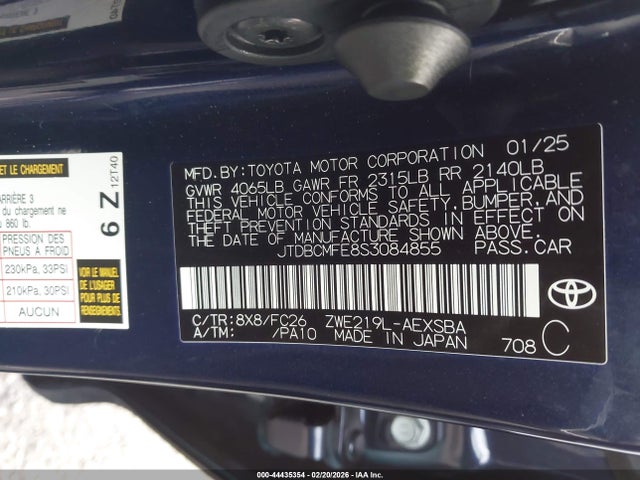 JTDBCMFE8S3084855 Toyota Corolla Hybrid Se