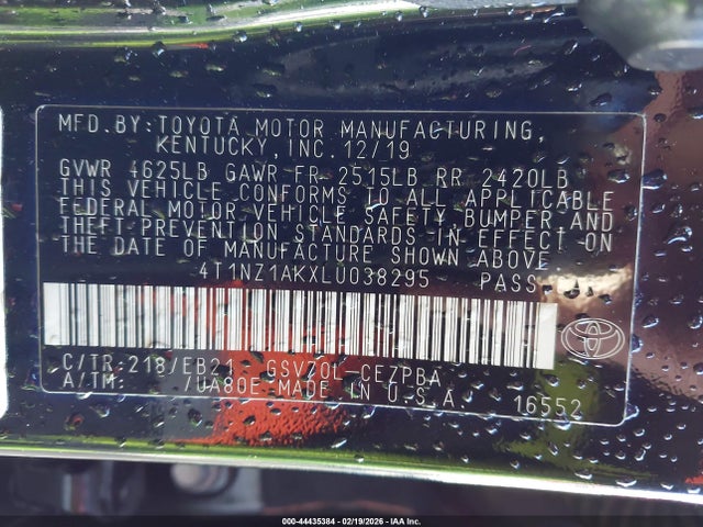 4T1NZ1AKXLU038295 Toyota CAMRY TRD